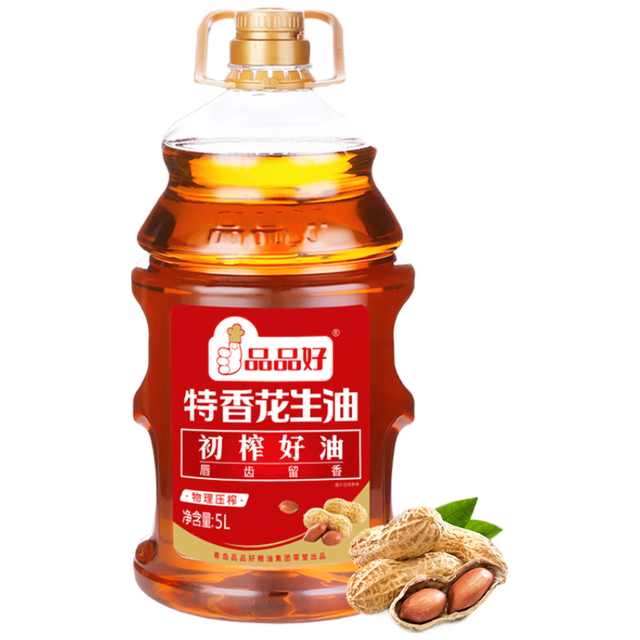 品品好 0反式脂肪酸 花生油  特香花生油5L（香味浓郁） 桶装 5L