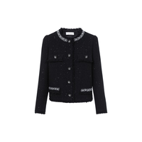 LANCY FROM25/朗姿 重工钉钻 女士外套  黑色 2XL