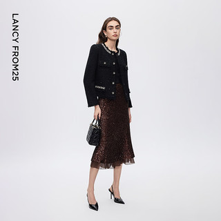  LANCY FROM25/朗姿 重工钉钻 女士外套  黑色 2XL