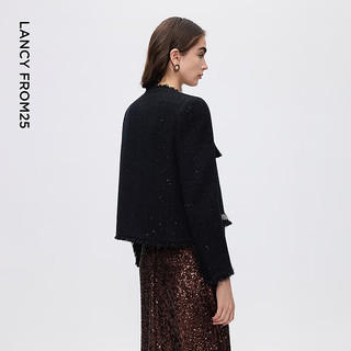  LANCY FROM25/朗姿 重工钉钻 女士外套  黑色 2XL