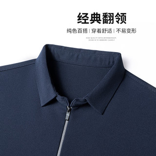 SHANSHAN杉杉长袖T恤男秋季商务休闲男简约亲肤舒适通勤翻领内搭上衣 灰色 L /175
