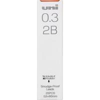 三菱铅笔 uni日本三菱铅笔 uni三菱自动铅芯铅笔替换芯202ND刷题带橡皮头机械铅笔替芯纳米石墨不易断芯按动笔芯 不晕染0.3-2B-25根