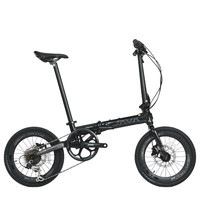 JAVA佳沃折叠车自行车16寸7变速成人便携通勤油碟铝合金城市单车X2 黑色【VOLATA】 16英寸 【禧玛诺7速】