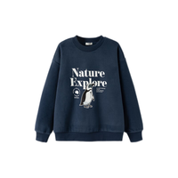 巴拉巴拉童装儿童卫衣秋冬2024男童女童圆领套头摇粒绒上衣潮208424121216 深蓝A81607 130cm