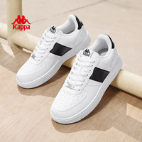 KAPPA卡帕男鞋厚底板鞋男2025秋季休闲运动鞋软底轻便小白鞋子 经典白/黑色 【四季款】 44