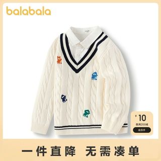 巴拉巴拉男童毛衫学院假两件针织衫秋冬内搭