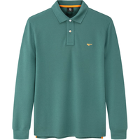 七匹狼 1D1D50605888 翻领长袖 湖蓝 4XL Polo衫