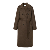 伊芙丽蒋欣代言【镇店】驼绒桑蚕丝高级双面毛呢外套羊毛大衣女冬季 流光褐  L 135-145斤