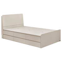 全友家居北欧风1.5米x2米单人床小户型卧室收纳储物床抽屉床政府补贴 象牙白|单床+床垫 1.2米|整床能储物+全落地设计