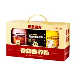 老金磨方 黑芝麻糊阿胶红枣红豆粉玉米糊葛根山药粉礼盒1900g 谷物食养礼1900g