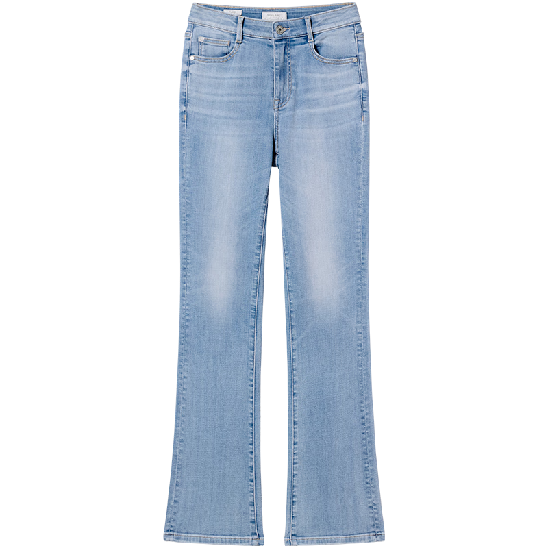 MISS SIXTY【安心品质】25面料牛仔裤含天丝修身显瘦微喇叭裤 浅蓝-短版 28