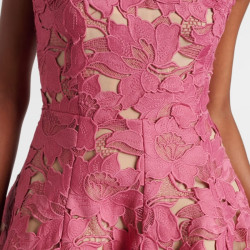奥斯卡·德拉伦塔 Oscar de la Renta 凸花蕾丝长礼服 P01080861 粉色 XXS CN 155/80