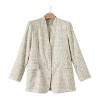 晚白2025秋款时尚轻熟小众上衣气质通勤韩系西装外套女 杏色 S