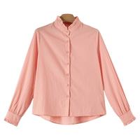晚白【新品】2025秋款全棉宽松舒适上衣随性慵懒甜美百搭衬衫女