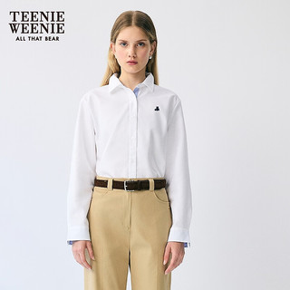 Teenie Weenie小熊女装衬衫2025秋简约气质衬衣 象牙白 L