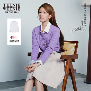 Teenie Weenie小熊女装衬衫2025秋简约气质衬衣 象牙白 L