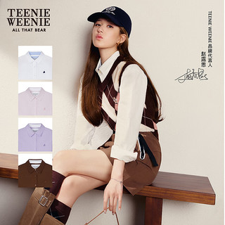 Teenie Weenie小熊女装衬衫2025秋简约气质衬衣 象牙白 L