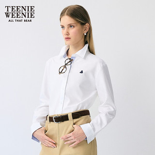 Teenie Weenie小熊女装衬衫2025秋简约气质衬衣 象牙白 L