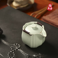 陶立方可养开片泡茶壶天青汝窑茶壶泡茶器家用陶瓷单壶功夫茶具配件 汝窑明德壶 250ml