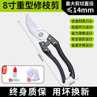 得力（deli）园艺剪刀修枝剪园林省力修剪花卉盆栽花木树枝家用强力剪子 【果枝剪】8寸可剪13mm树枝