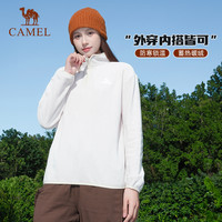 骆驼 户外加厚抓绒衣女半拉链