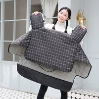 移动端：稳安 电动车挡风被 XL 黑格子侧翼加宽加绒口袋