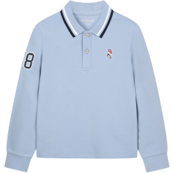 Hush Puppies 暇步士 儿童春秋新款数字长袖polo衫打底衫