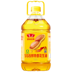 鲁花 食用油 香味经典 5S压榨 特香花生油 5L