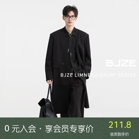 伯爵卓尔【无领设计】cleanfit简约风衣男中长款外套2025春季 D511100 森林黑 3XL