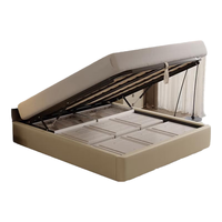 顾家家居现代简约风真皮床双人床1.8米x2米卧室大床家主卧皮艺床DS8232B 【月暮白】手动储物 1.5m*2.0m