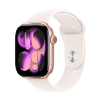 国家补贴：Apple Watch S11 智能手表46毫米玫瑰金色铝金属表壳淡桃粉色运动型表带S/M 移动补贴