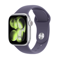 Apple WatchS11智能手表GPS款 &42毫米银色铝金属表壳雾紫色运动型表带 