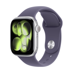 Apple WatchS11智能手表GPS款 &42毫米银色铝金属表壳雾紫色运动型表带 