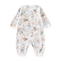 欧孕新生婴儿衣服早秋蝴蝶衣初生宝宝连体衣纯棉护肚哈衣长袖睡衣