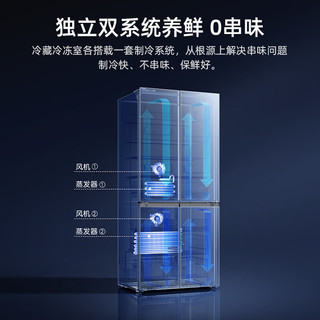 美菱 BCD-505WSPU9CZX 超薄零平嵌 505L 十字门冰箱