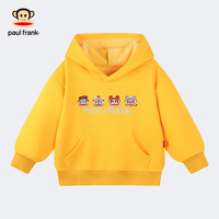 大嘴猴（paul frank）童装连帽卫衣2025秋冬款男女童舒适保暖多色中大童潮流百搭上衣 43AF黄色 110