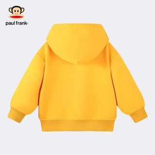 大嘴猴（paul frank）童装连帽卫衣2025秋冬款男女童舒适保暖多色中大童潮流百搭上衣 43AF黄色 130
