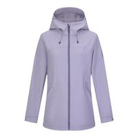 ROCKICE户外软壳衣女款防风保暖外套徒步登山中长款收腰休闲风衣