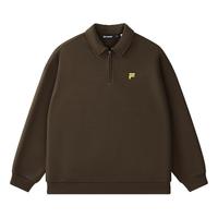 FILAFUSION斐乐潮牌款套头卫衣2025秋纯棉宽松翻领上衣 【加绒版】松鼠栗-BN XL