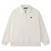 FILAFUSION斐乐潮牌款套头卫衣2025秋纯棉宽松翻领上衣 【加绒版】牧筠白-IV XL