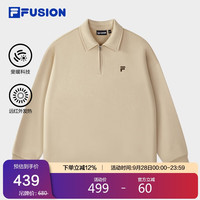 FILAFUSION斐乐潮牌款套头卫衣2025秋纯棉宽松翻领上衣 【加绒版】幽卡其-DK 3XL