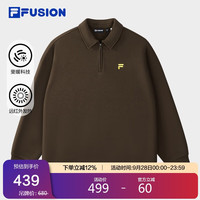 FILAFUSION斐乐潮牌款套头卫衣2025秋纯棉宽松翻领上衣 【加绒版】松鼠栗-BN