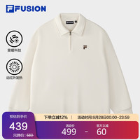 FILAFUSION斐乐潮牌款套头卫衣2025秋纯棉宽松翻领上衣 【加绒版】牧筠白-IV 3XL