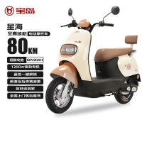宝岛电动车 BODO 宝岛 星海高性能电摩电动摩托车60V20AH超威铅酸电瓶车通勤代步外卖大踏板空间长续航电动车熊熊棕