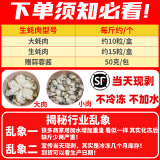 蟹君宝鲜活生蚝现剥生蚝肉新鲜牡蛎肉蛎蝗去壳纯蚝仔肉海鲜水产 5盒/生蚝肉 每盒约15个 送蒜蓉