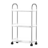 稻草熊小推车亚克力置物架落地零食收纳厨房多层移动卫生间浴室床边储物 透明亚克力 3层 【送4个轮子】