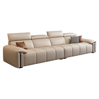 卡尔适 卡现代简约真皮沙发2025超大坐深高靠背调节意式极简沙发花弄影 2.5米多人位