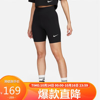 耐克NIKE秋季运动裤女紧身短裤CLSC HR 8IN SHORT裤子DV7798-010黑M