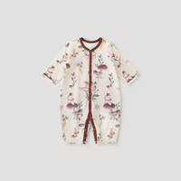 巴厘小猪新生儿婴儿衣服春秋纯棉哈衣四季长袖空调服初生儿睡衣宝宝连体衣 人参麋鹿 66cm