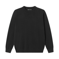 京东京造针织衫男圆领柔软舒适长袖毛衣25秋季男打底 黑色常规 L